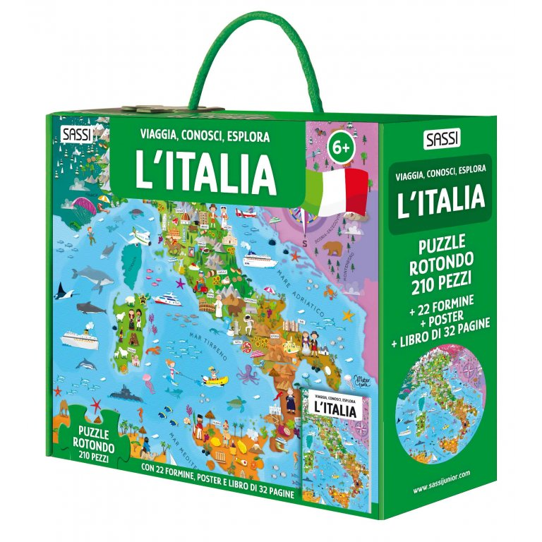 L'Italia. Viaggia, conosci, esplora. Ediz. a colori. Con 22 formine. Con puzzle rotondo. Con Poster