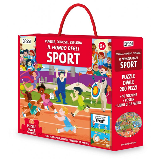 Il mondo degli sport. Viaggia, conosci, esplora. Ediz. a colori. Con 16 formine. Con puzzle ovale. Con Poster